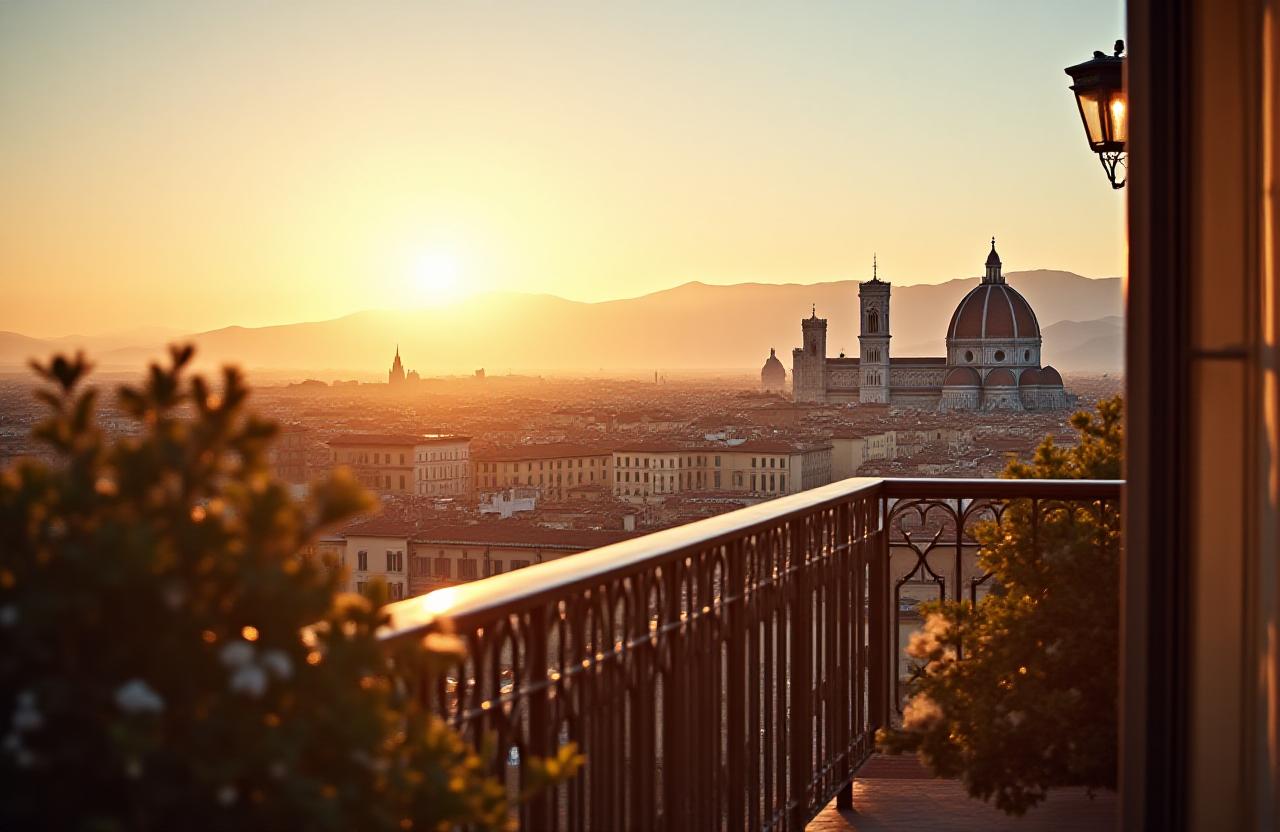 Vista panoramica su Firenze da una suite del Tundra Ospite