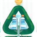 Icona di una bottiglia riciclabile con foglia, simbolo di plastic-free